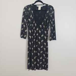 Max Studio black dress, wrap front, 3/4 sleeve A2